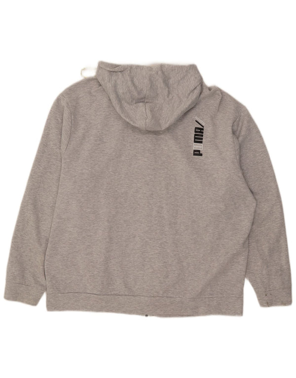 Puma Mens Zip Hoodie Sweater XL Grey Cotton