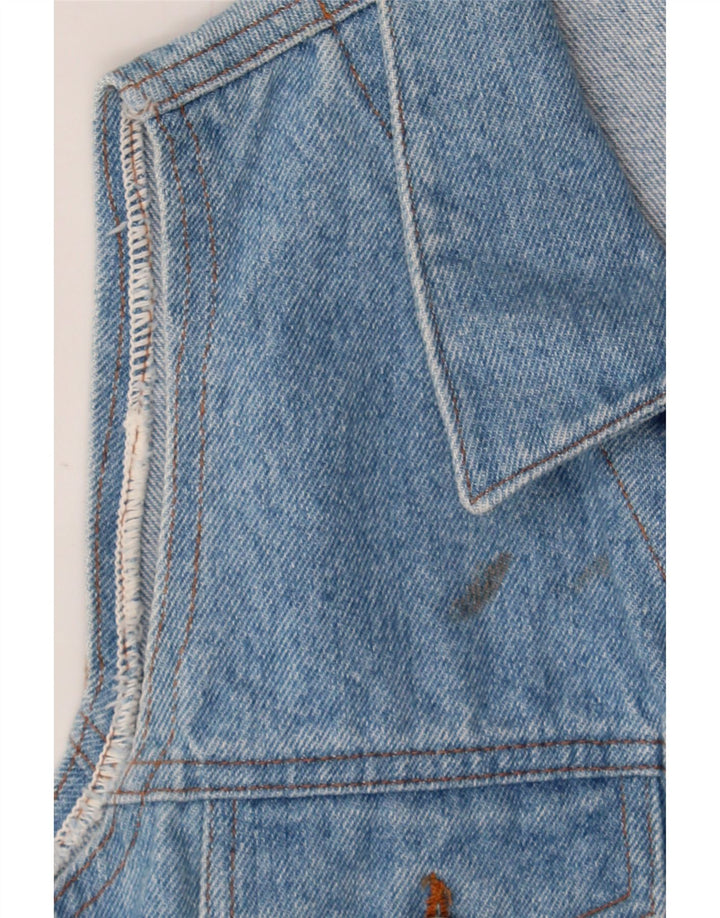 VINTAGE Womens Denim Gilet UK 14 Large Blue Cotton Vintage Vintage and Second-Hand Vintage from Messina Hembry 