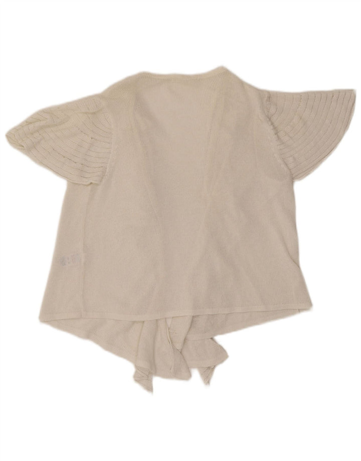 Marks & Spencer Womens Ruffle Front Open Cardigan Top UK 16 Large White