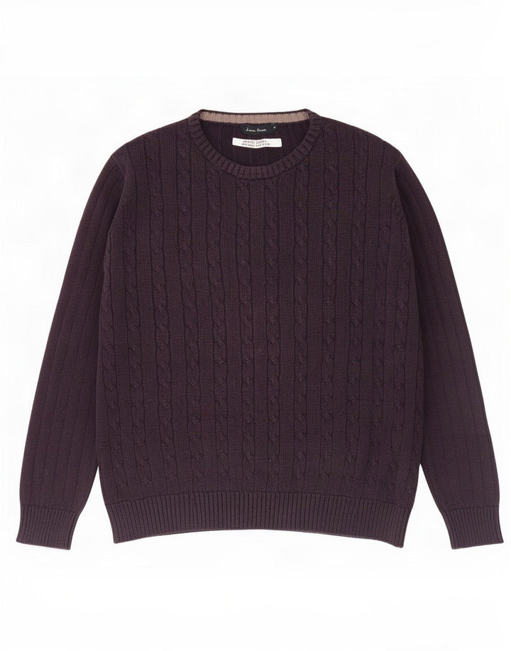 James Pringle Mens Crew Neck Jumper Sweater Medium Navy Blue Cotton