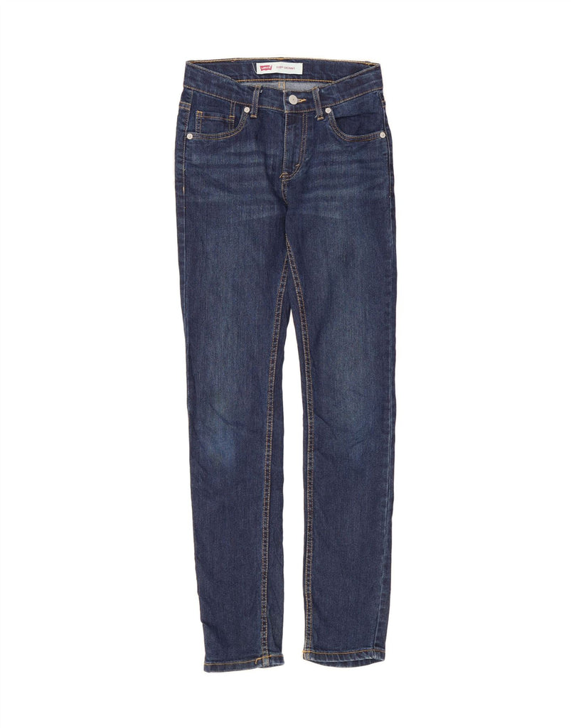 LEVI'S Girls 510 Skinny Jeans 13-14 Years W26 L30 Navy Blue Cotton Vintage Levi's and Second-Hand Levi's from Messina Hembry 