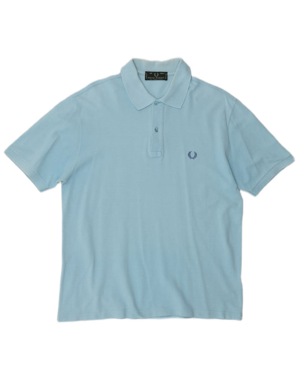 Fred Perry Mens Polo Shirt Medium Blue Cotton