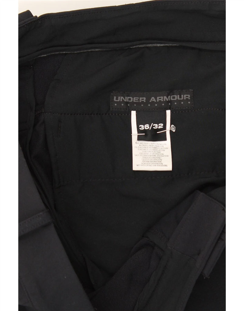 UNDER ARMOUR Mens Straight Chino Trousers W36 L32 Black Nylon Vintage Under Armour and Second-Hand Under Armour from Messina Hembry 