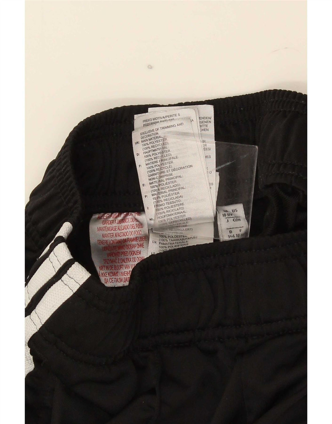Adidas Boys Tracksuit Trousers 10-11 Years Black Polyester