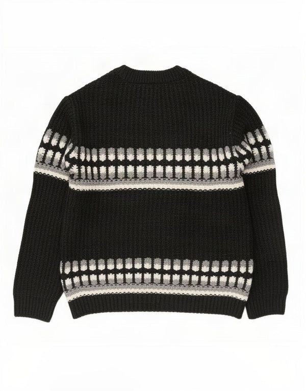 Zara Boys Turtle Neck Jumper Sweater 13-14 Years Grey Fair Isle Acrylic