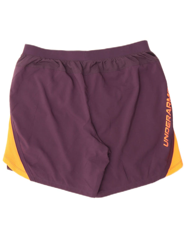 Under Armour Mens Fitted Graphic Sport Shorts XL Purple Colourblock Sports