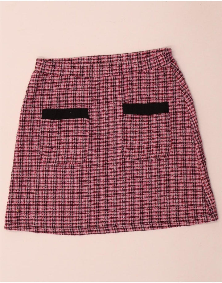 ZARA Womens Trafaluc Mini Skirt Small W26  Pink Check