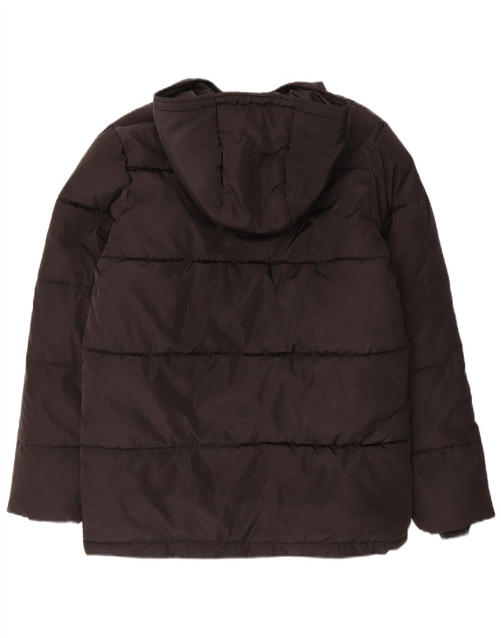 Lyle & Scott Boys Hooded Padded Jacket 12-13 Years Black Polyester