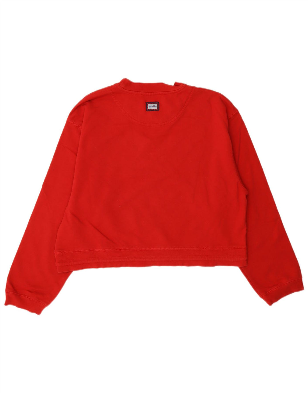 Ellesse Womens Crop Sweatshirt Jumper UK 14 Medium Red Cotton