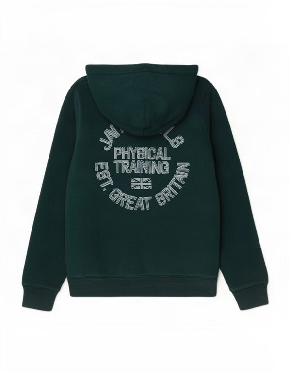 Jack Wills Womens Graphic Hoodie Jumper UK 14 Large Green Cotton