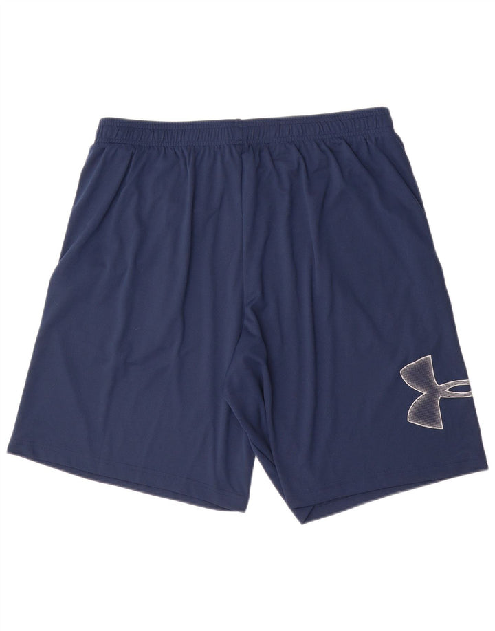 UNDER ARMOUR Mens Graphic Sport Shorts XL Navy Blue Polyester