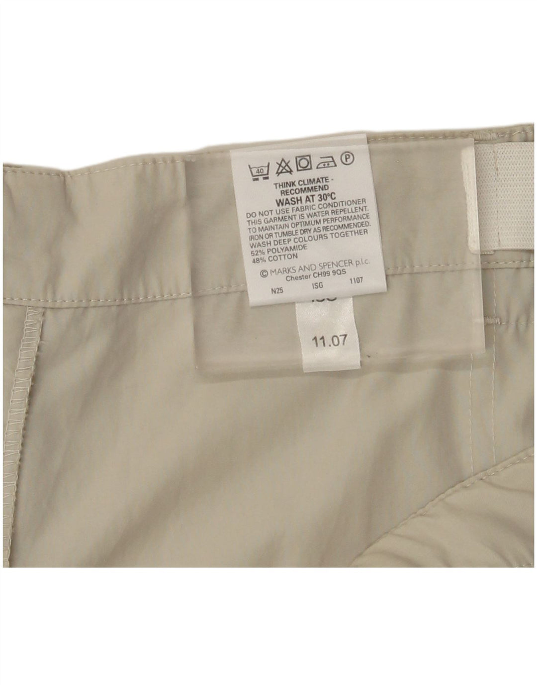 Marks & Spencer Mens Straight Cargo Trousers W44 L29 Beige Polyamide