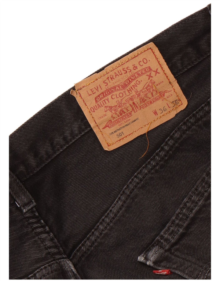 Levi's Mens 501 Distressed Straight Jeans W36 L26 Black