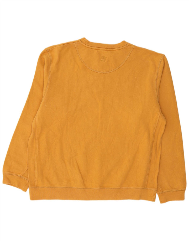 Timberland Mens Graphic Sweatshirt Jumper Large Yellow Cotton
