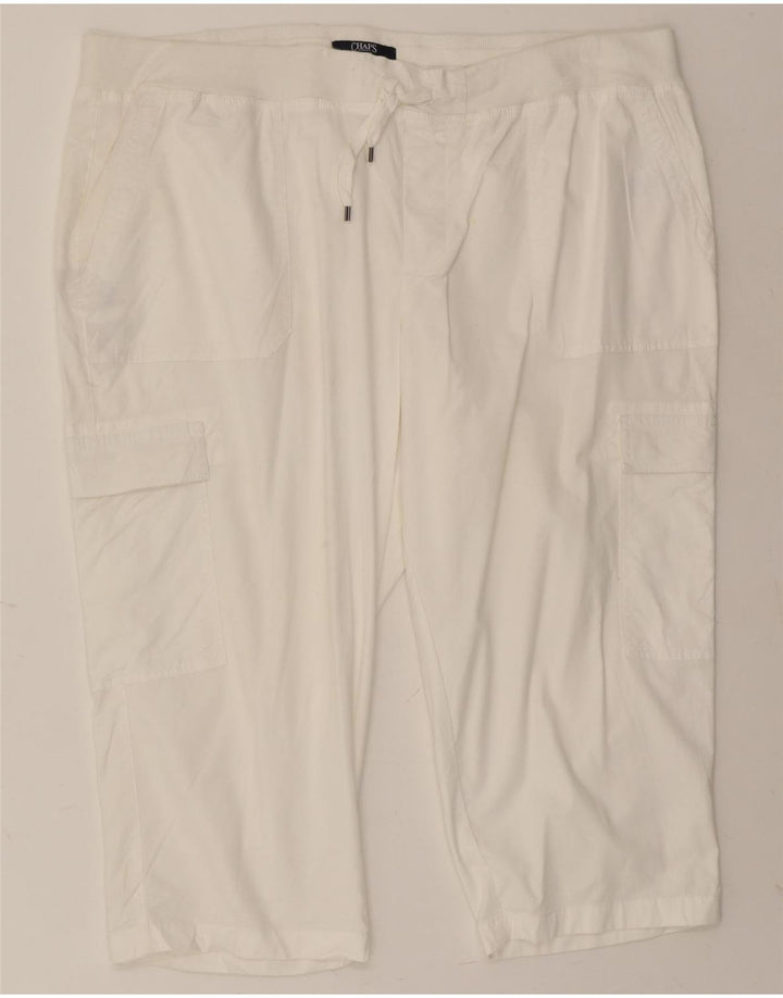 CHAPS Womens Cargo Capri Trousers XL W44 L22 White Cotton Vintage Chaps and Second-Hand Chaps from Messina Hembry 