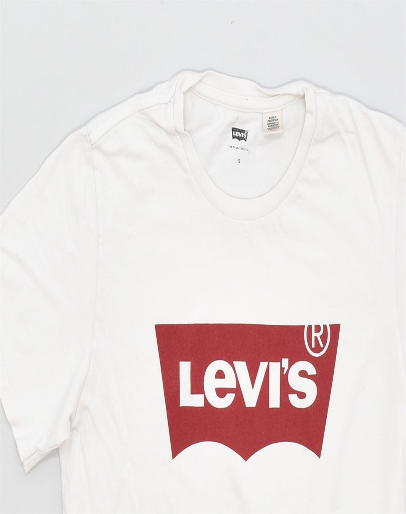 LEVI'S Mens Graphic T-Shirt Top Small White Cotton | Vintage | Thrift | Second-Hand | Used Clothing | Messina Hembry 