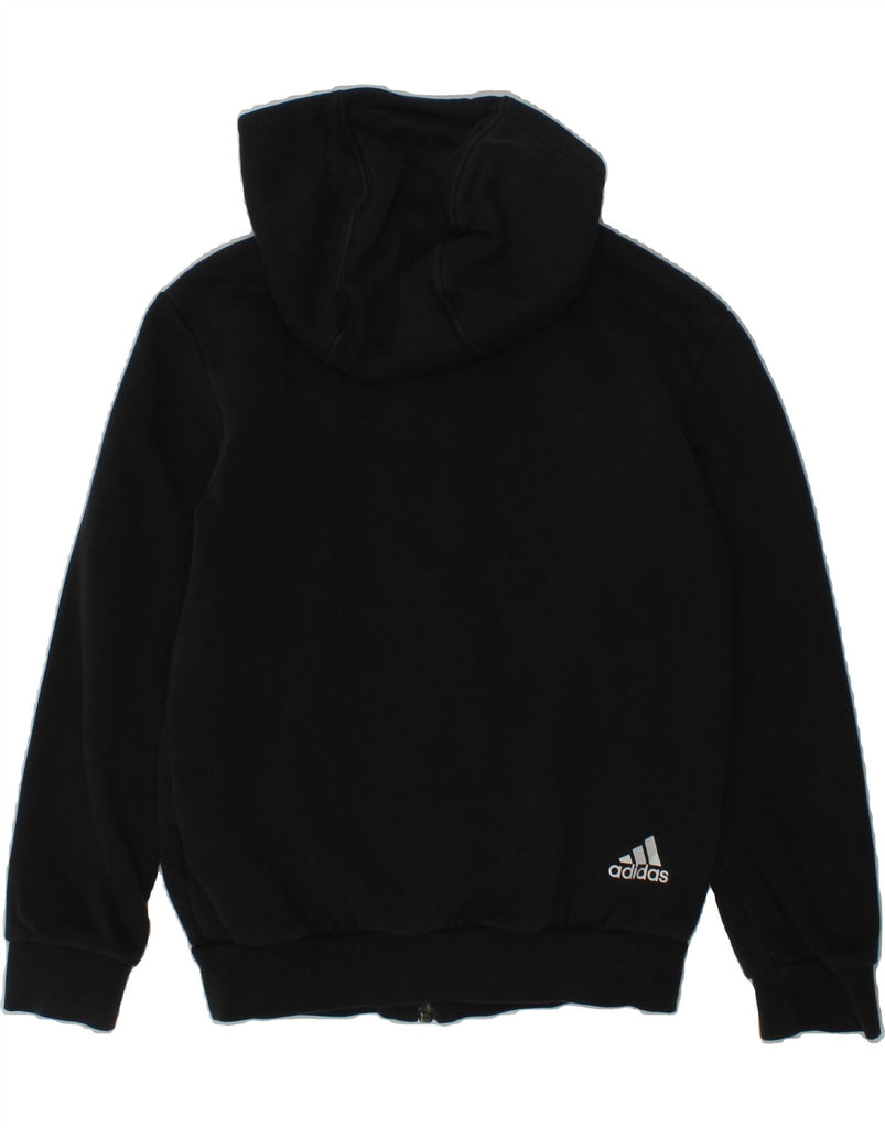 ADIDAS Boys Graphic Zip Hoodie Sweater 7-8 Years Black Cotton | Vintage Adidas | Thrift | Second-Hand Adidas | Used Clothing | Messina Hembry 