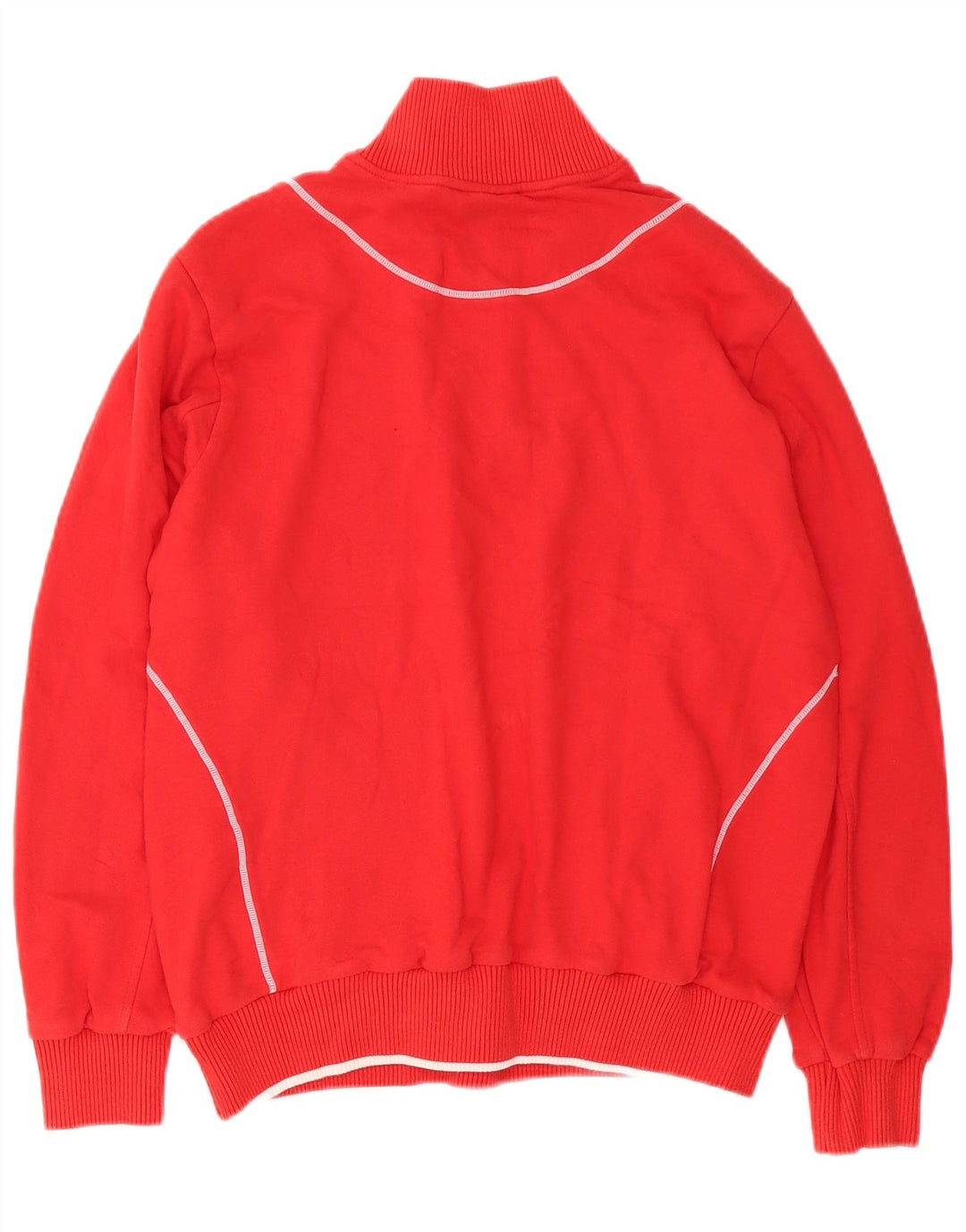 Diadora Mens Graphic Zip Neck Sweatshirt Jumper Small Red Cotton