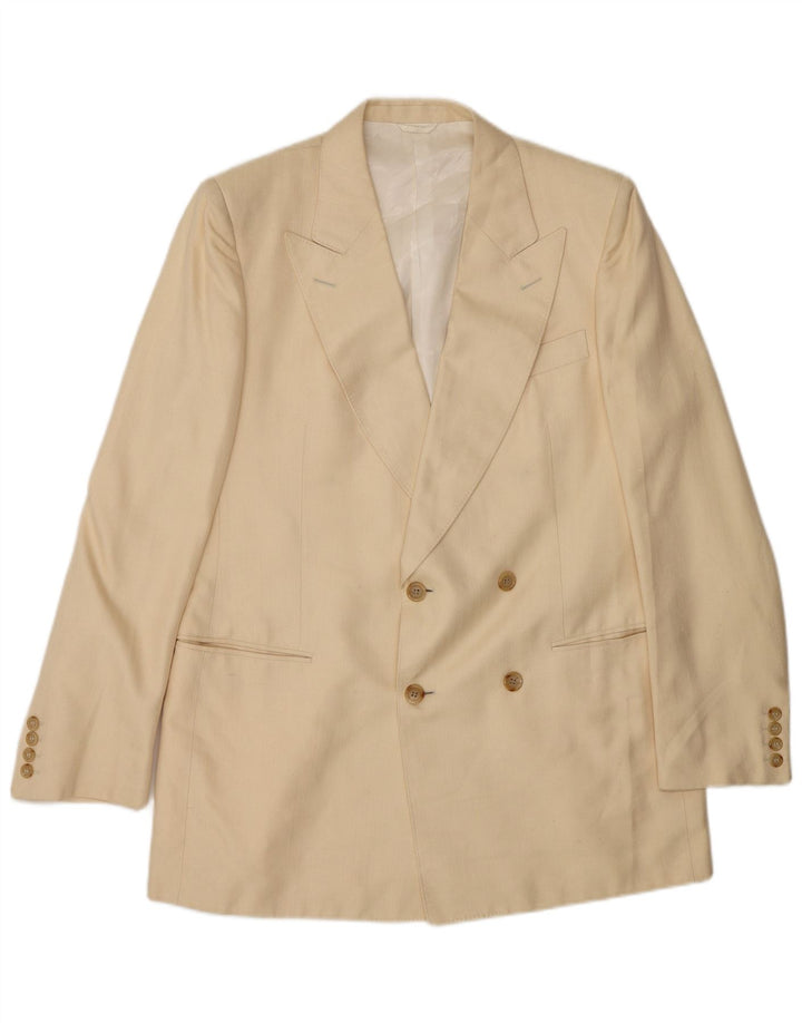 Vintage Mens 2 Piece Suit Large W34 L30 Beige Silk