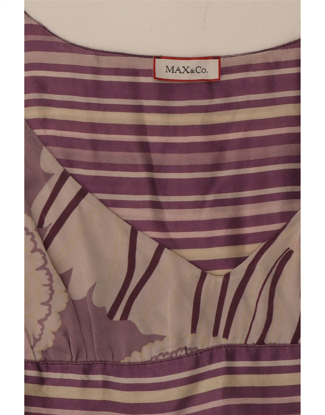 MAX & CO. Womens Abstract Pattern A-Line Dress UK 10 Small Purple Vintage Max & Co. and Second-Hand Max & Co. from Messina Hembry 