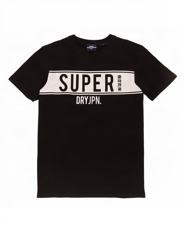 Superdry Mens Graphic T-Shirt Top Small Black Colourblock