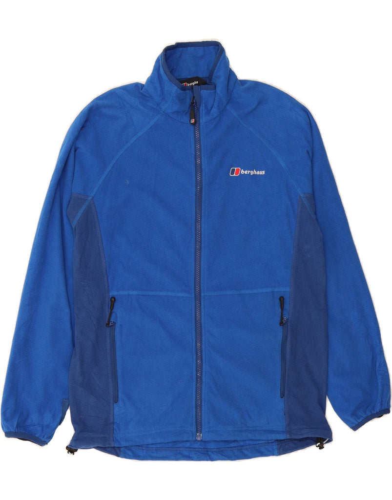 BERGHAUS Mens Fleece Jacket UK 36 Small Blue Colourblock Polyester Vintage Berghaus and Second-Hand Berghaus from Messina Hembry 