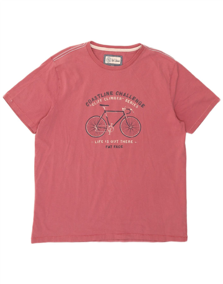 Fat Face Mens Graphic T-Shirt Top Large Red Cotton