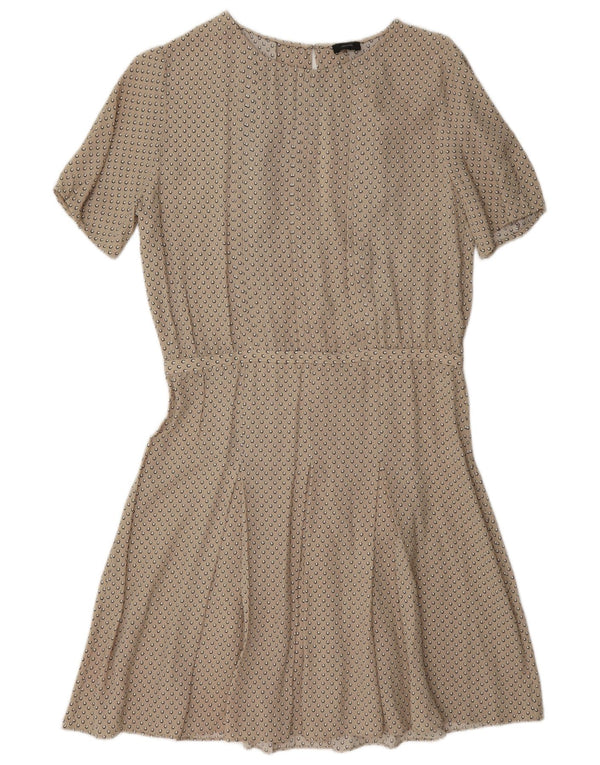 Joseph Womens A-Line Dress EU 38 Medium Beige Spotted Silk
