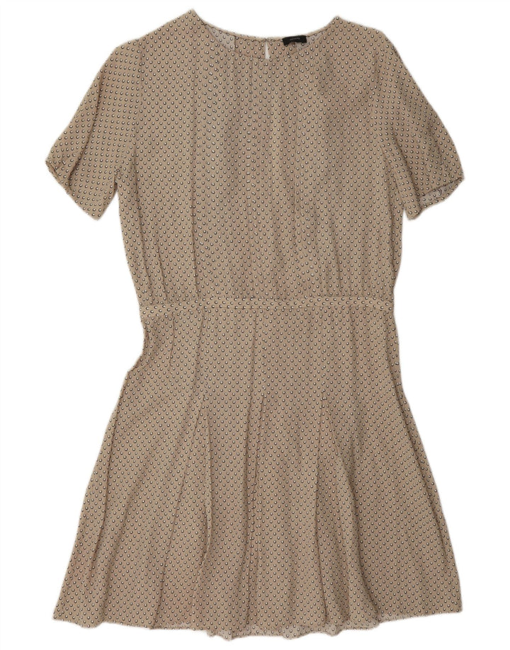 Joseph Womens A-Line Dress EU 38 Medium Beige Spotted Silk