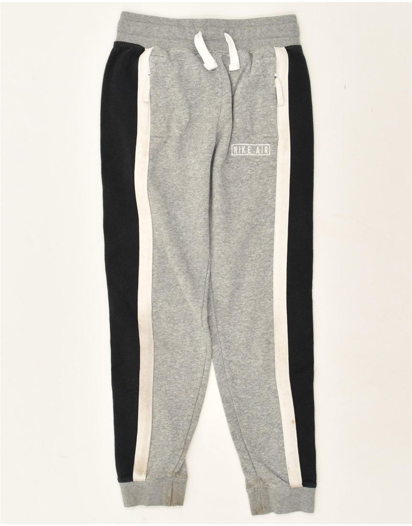 NIKE Boys Tracksuit Trousers Joggers 9-10 Years Medium  Grey Colourblock | Vintage Nike | Thrift | Second-Hand Nike | Used Clothing | Messina Hembry 