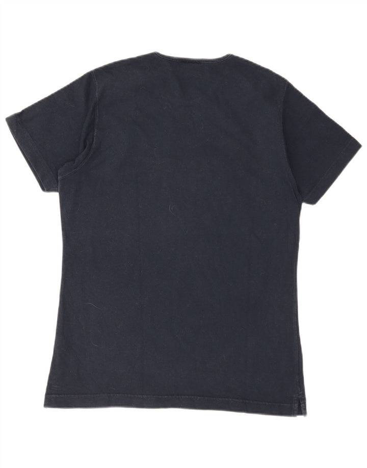 Champion Womens Graphic T-Shirt Top UK 12 Medium Navy Blue