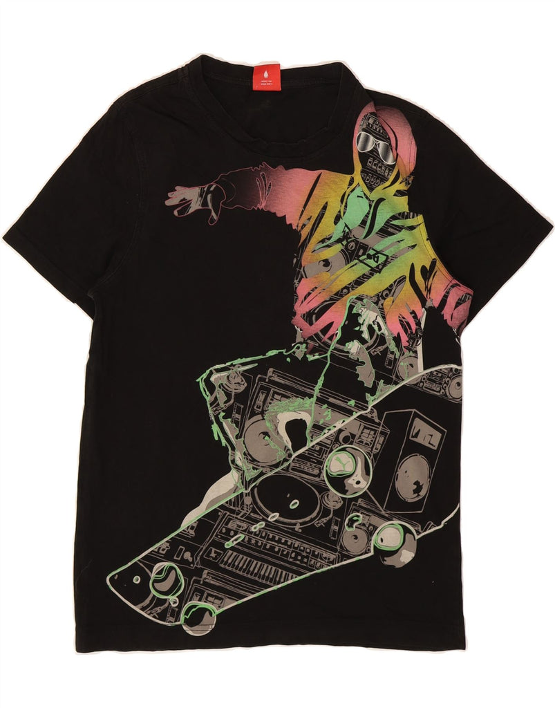 PUMA Mens Graphic T-Shirt Top Medium Black Cotton Vintage Puma and Second-Hand Puma from Messina Hembry 