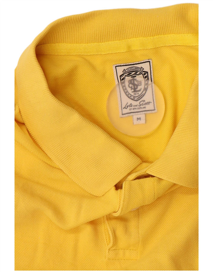 Lyle & Scott Mens Polo Shirt Medium Yellow Cotton