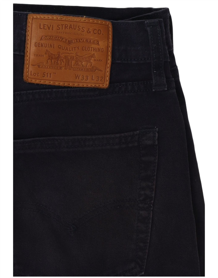 Levi's Mens 511 Regular Fit Slim Jeans W33 L29 Navy Blue Cotton