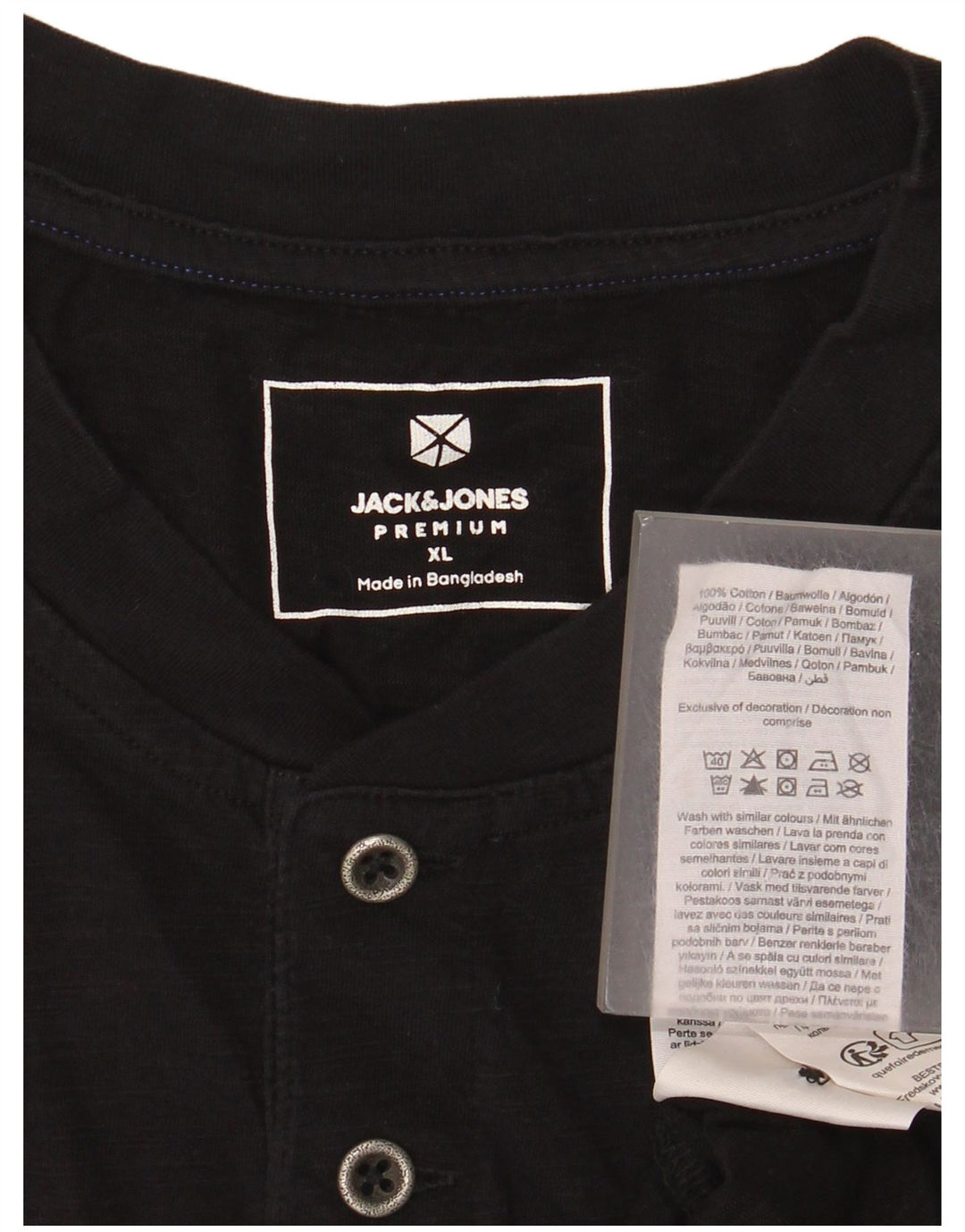 JACK & JONES Mens T-Shirt Top XL Black Cotton