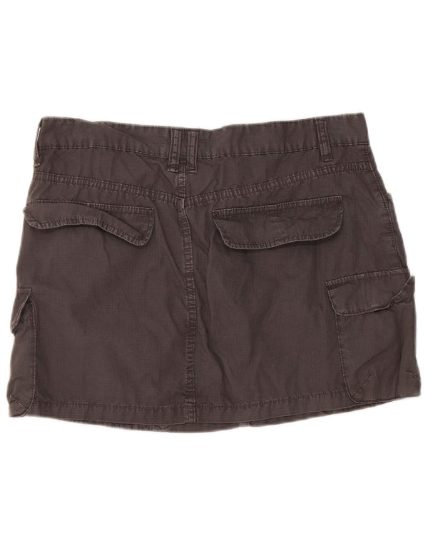 Zara Womens Mini Cargo Skirt Large W30  Grey Cotton