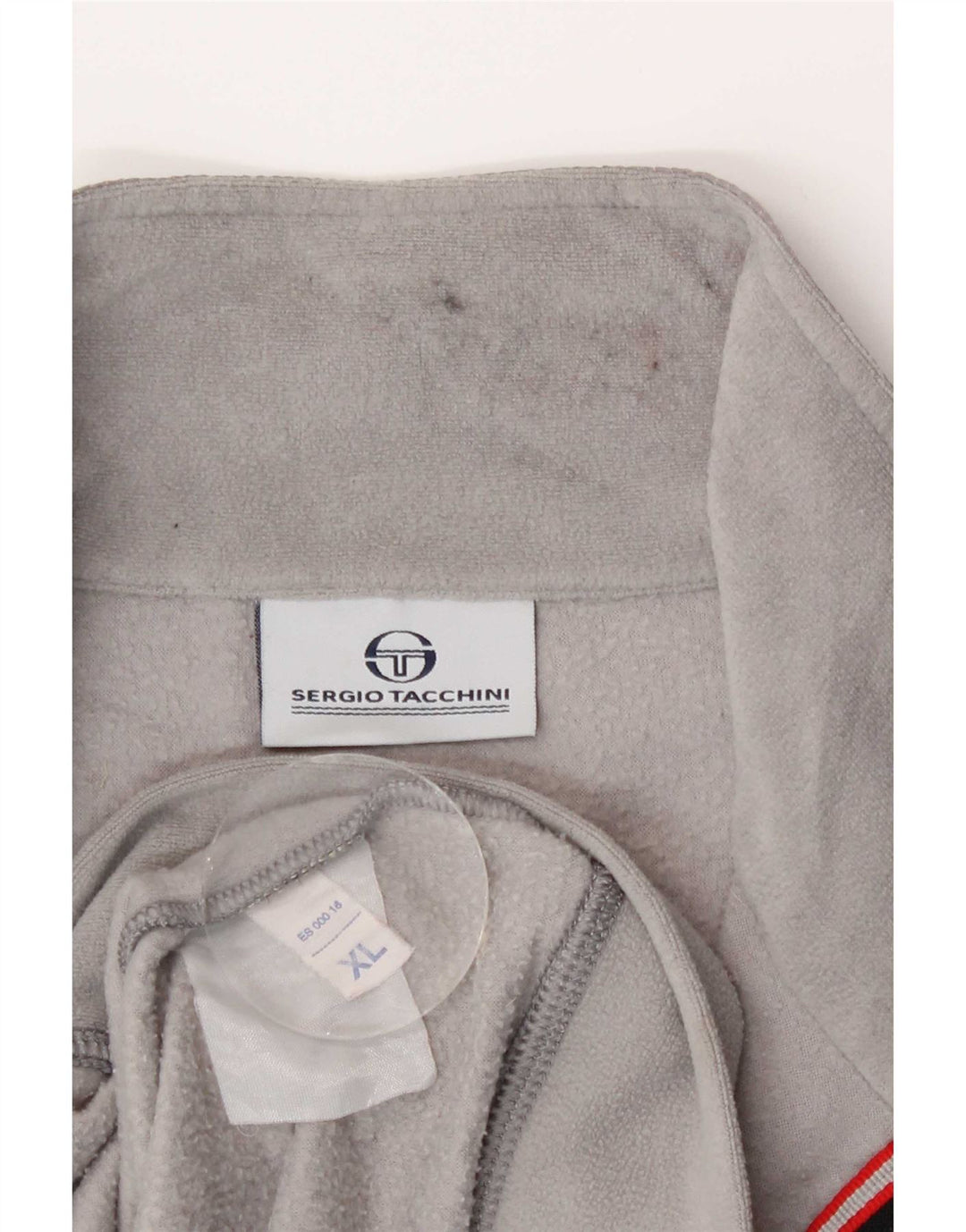 Sergio Tacchini Mens Fleece Jacket UK 42 XL Grey Pinstripe