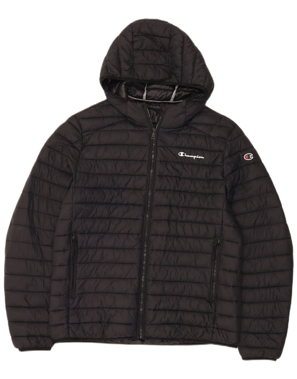 Champion Mens Hooded Padded Jacket UK 40 Large Black