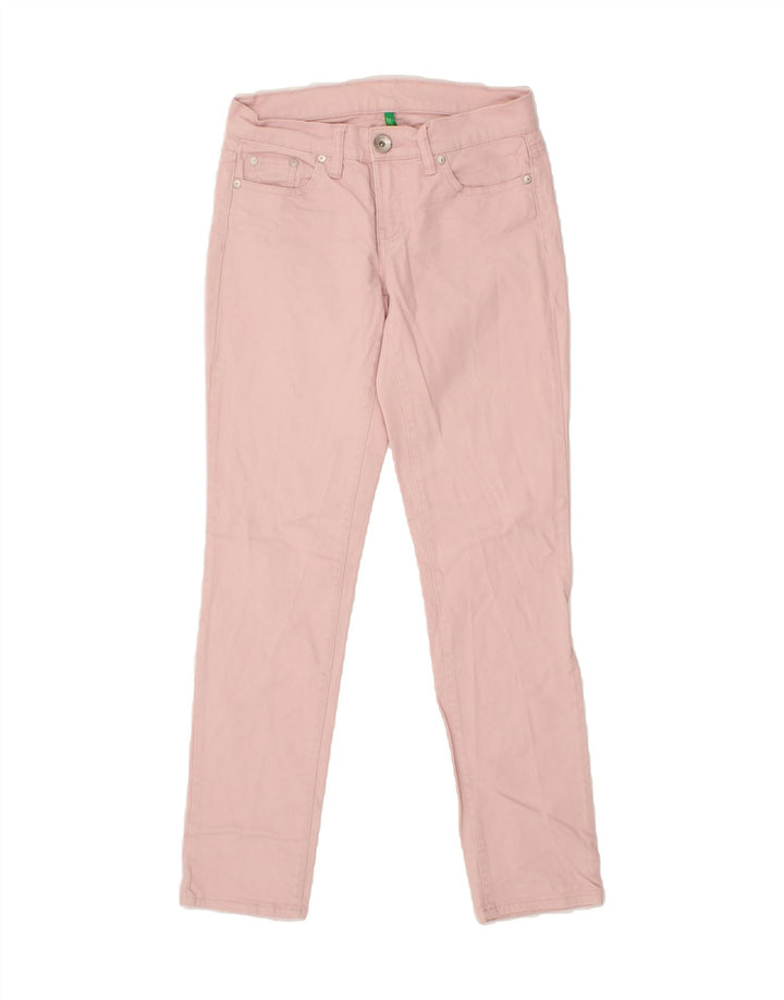 BENETTON Womens Slim Jeans IT 40 Small W26 L29 Pink Cotton Vintage Benetton and Second-Hand Benetton from Messina Hembry 