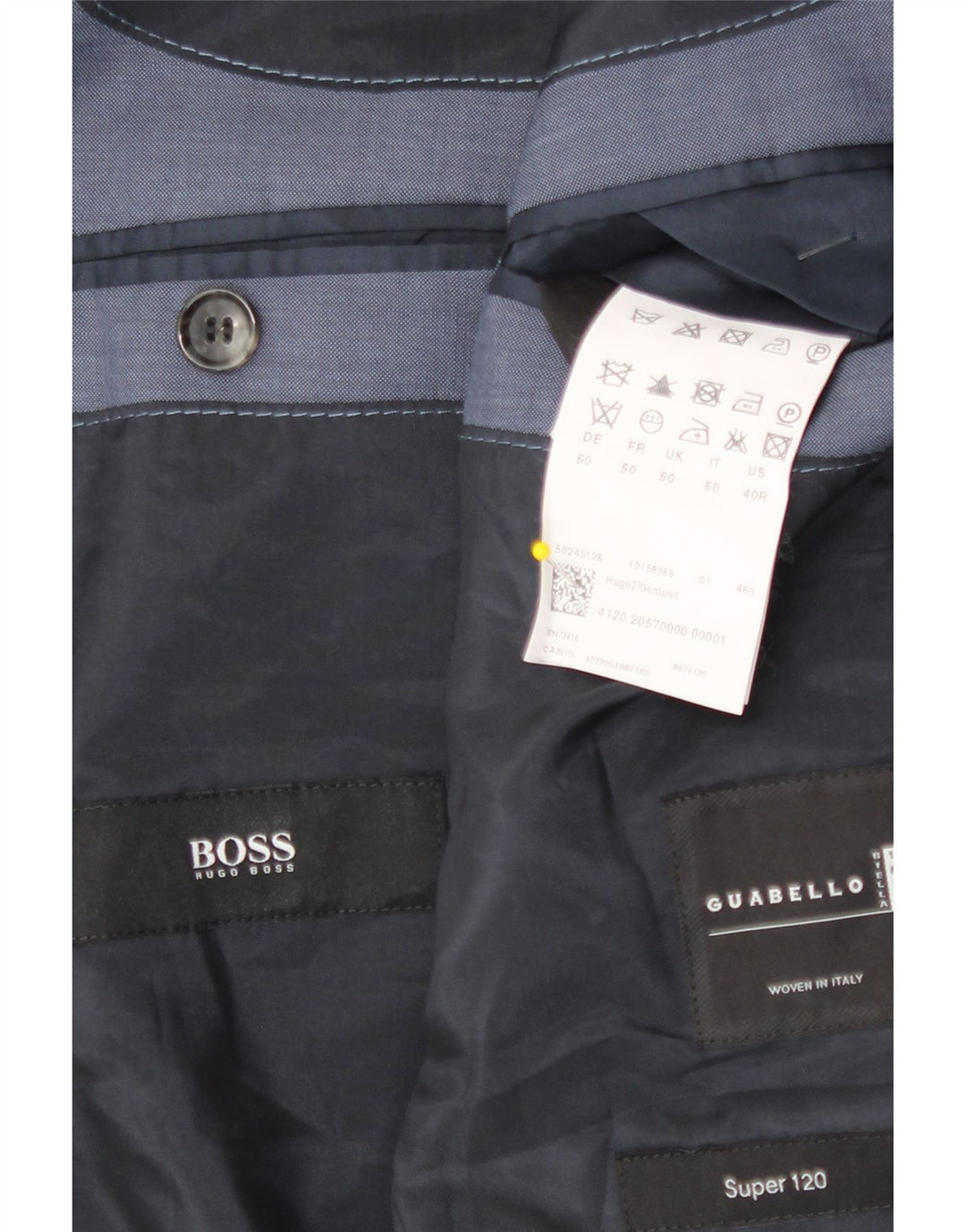 Hugo Boss Mens 2 Button Blazer Jacket EU 50 Large Blue Virgin Wool