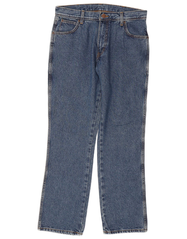 Wrangler Mens Regular Fit Straight Jeans W34 L32 Blue Cotton