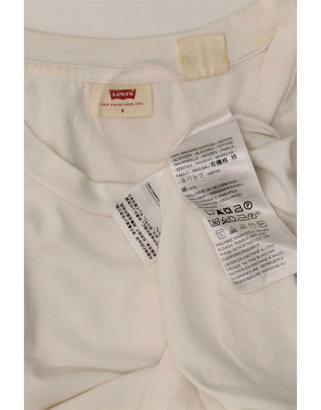 Levi's Womens T-Shirt Top UK 10 Small White Cotton
