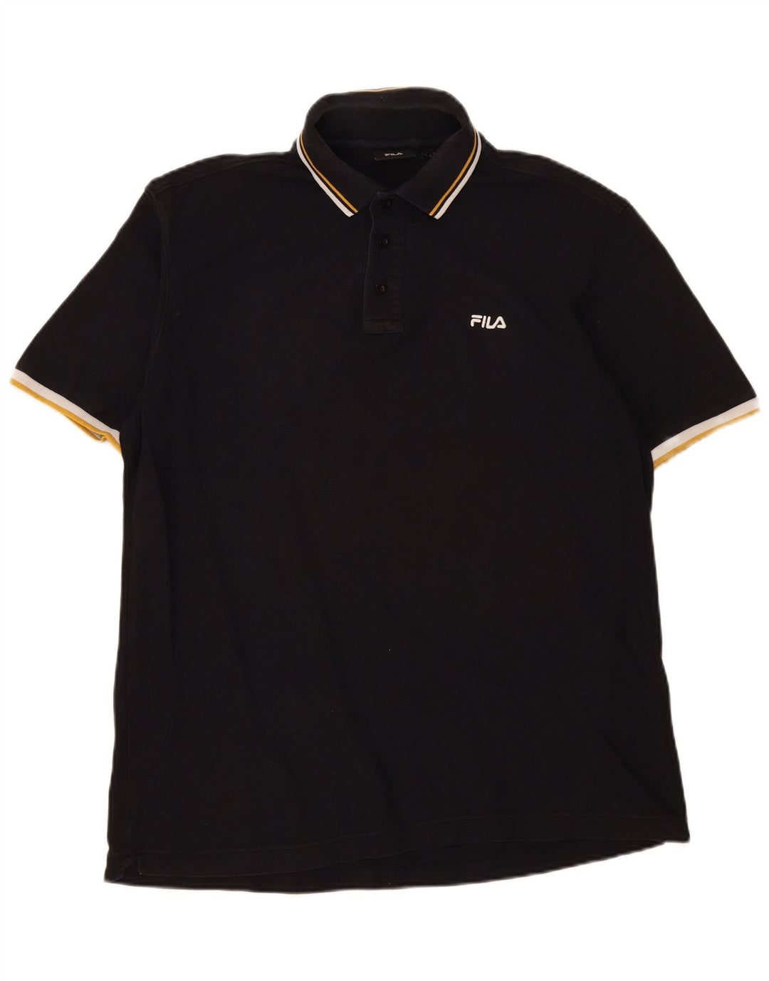Fila Mens Polo Shirt XL Black Cotton
