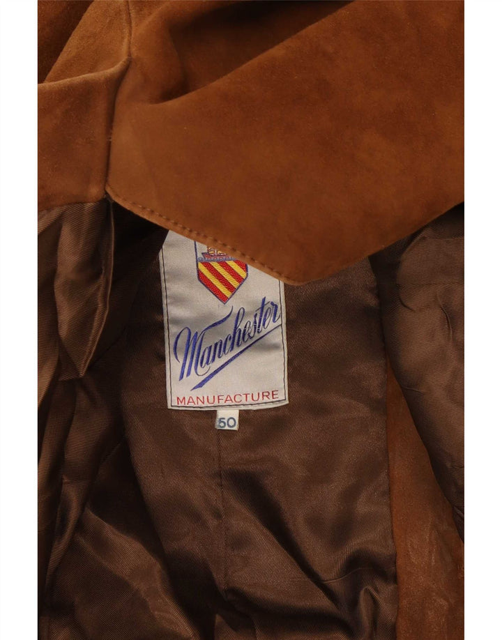 Vintage Mens 3 Button Suede Blazer Jacket IT 50 Large Brown
