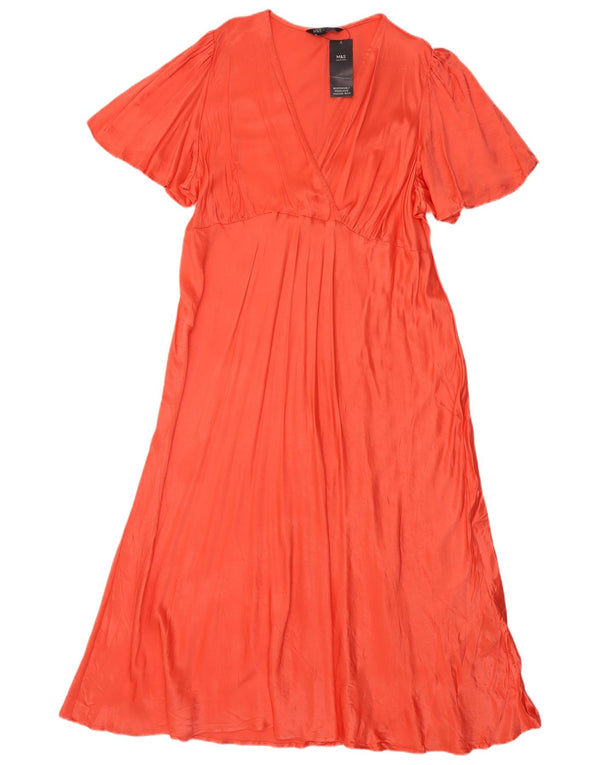 Marks & Spencer Womens Regular Maxi Dress UK 22 3XL Orange Viscose