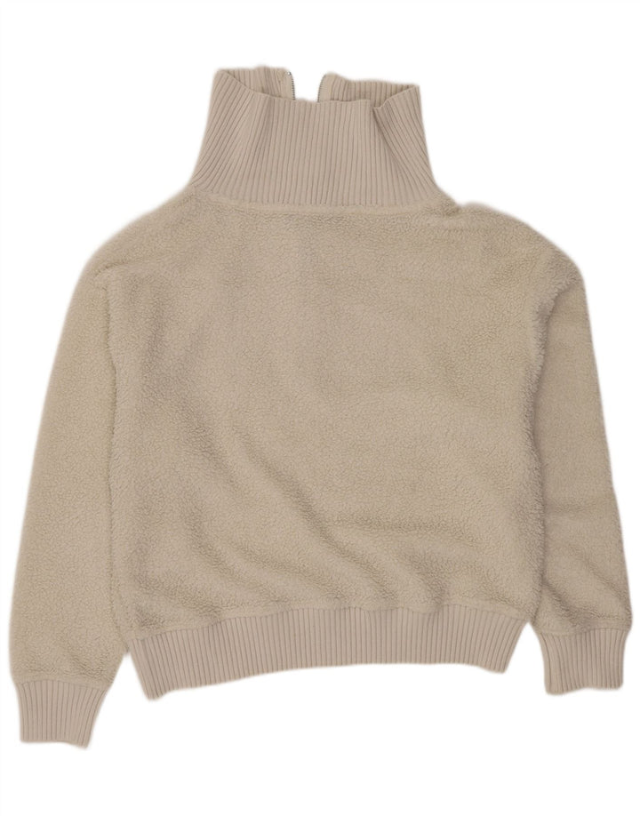 Marks & Spencer Womens Oversized Fleece Jumper UK 10 Small Off White