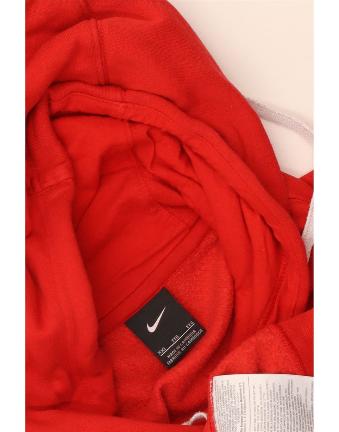 Nike Mens Graphic Hoodie Jumper 2XL Red Cotton