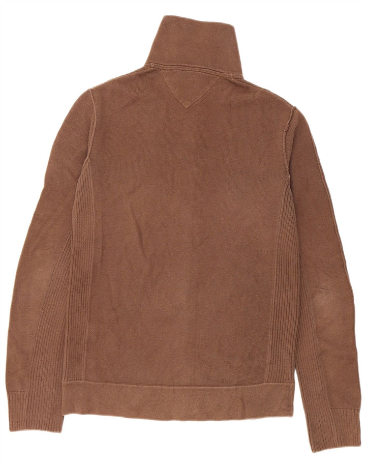 Tommy Hilfiger Mens Cardigan Sweater Medium Brown Cotton