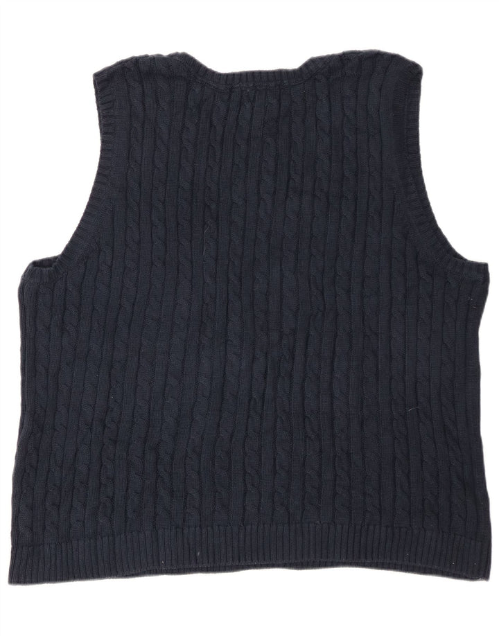 L.L.Bean Mens Vest Tank Top 3XL Navy Blue Cotton
