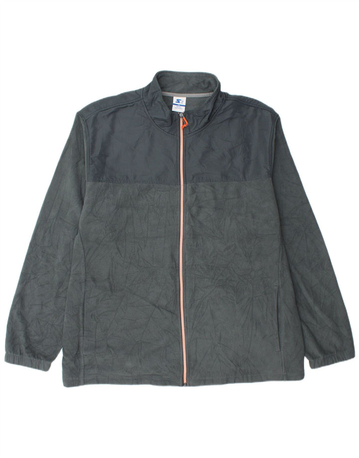 Starter Mens Fleece Jacket UK 44 2XL Grey Polyester